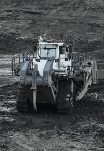 AFEX fire suppression system being installed on a Liebherr 776 truck at minexpo 2016