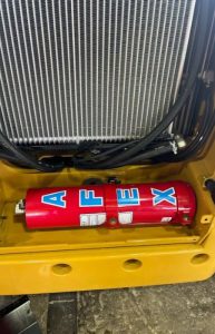 AFEX Fire Suppression System Mounted Vertically for Small Spaces