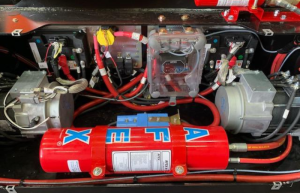 The Compact Fire Suppression System was designed for smaller equipment across industries such as forestry and transportation