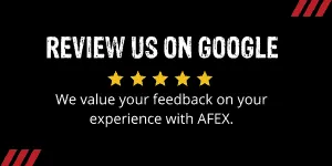 review-on-google-300x150 review us on google with 5 stars. We value your feedback on your experience with afex