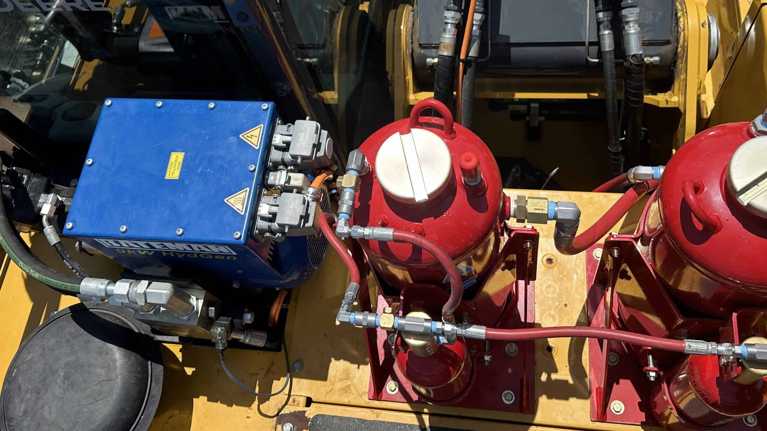 Fire suppression tanks installed on landfill equipment