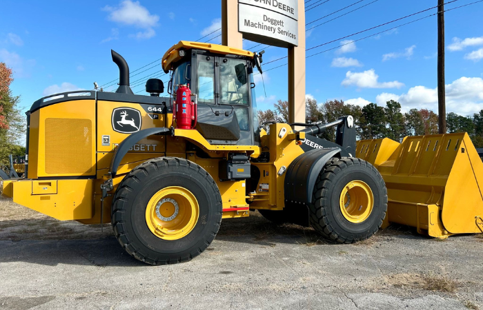 AFEX dry chemical tank installed on a John Deere heavy equipment