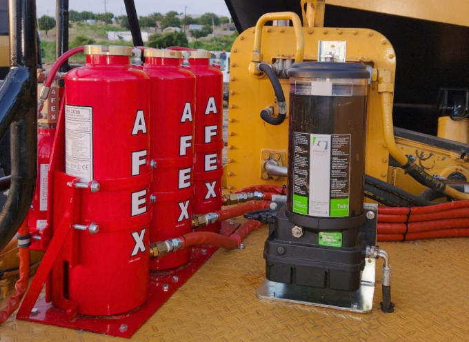 GVBK hero(2) AFEX fire suppression system install with GVBK lube system