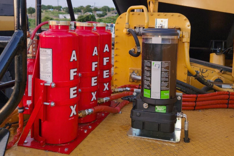 AFEX fire suppression system install with GVBK lube system